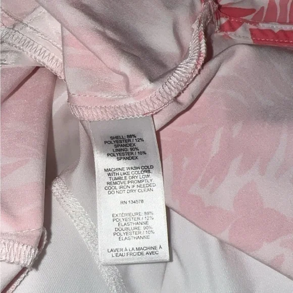 Vineyard Vines Performance White & Pink‎ Leaf Printed Preppy Tennis Golf Skort